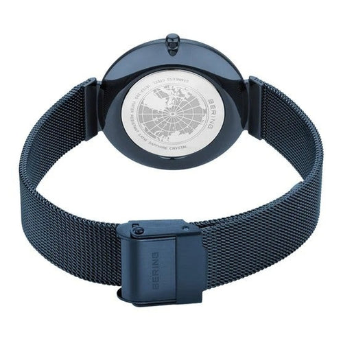 Bering Women's Ultra Slim Stainless Steel Milanese Mesh - Blue