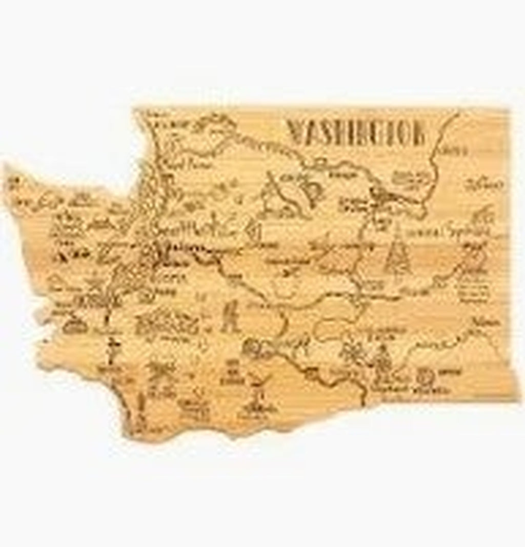 Totally Bamboo Washington State Shaped Bamboo Serving and Cutting Board