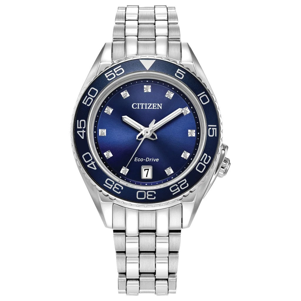 Citizen Carson Diamond Stainless Steel Women's Eco Drive