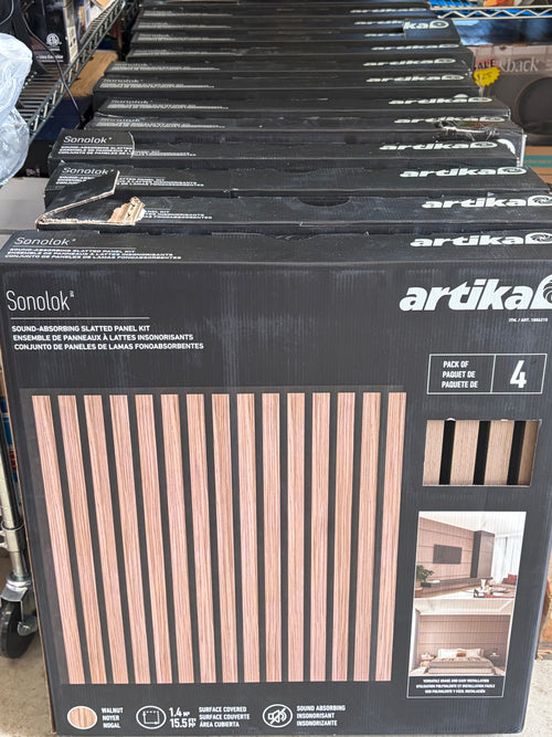 Artika Sonolok Sound-Absorbing Slatted Panel Kit – Walnut