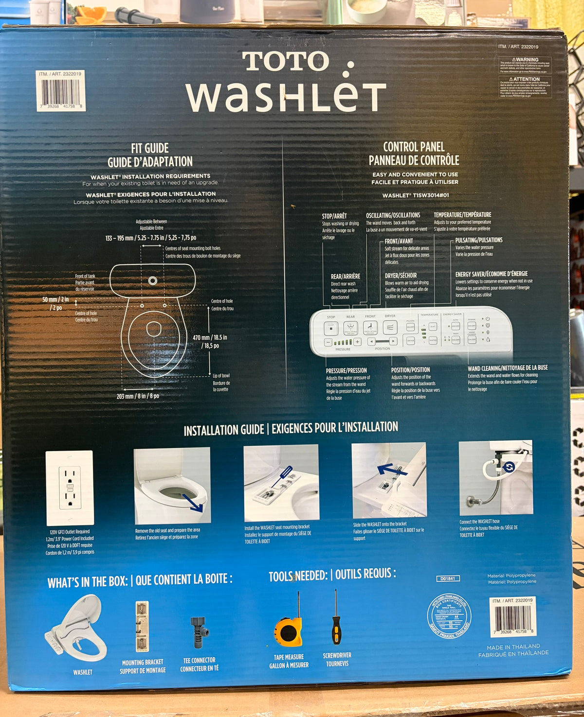 TOTO WASHLET Elongated Electronic Bidet Toilet Seat