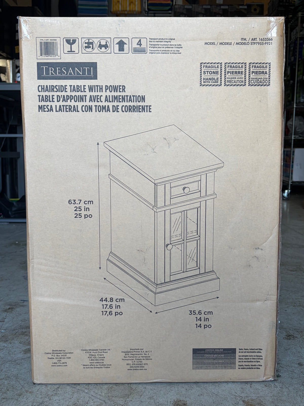 Tresanti Kerrigan Chairside Table with Power