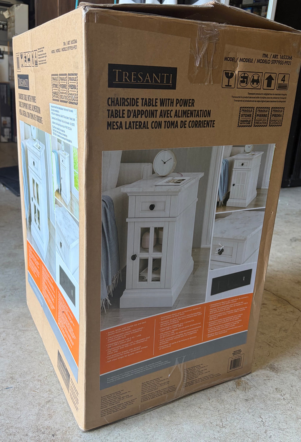 Tresanti Kerrigan Chairside Table with Power