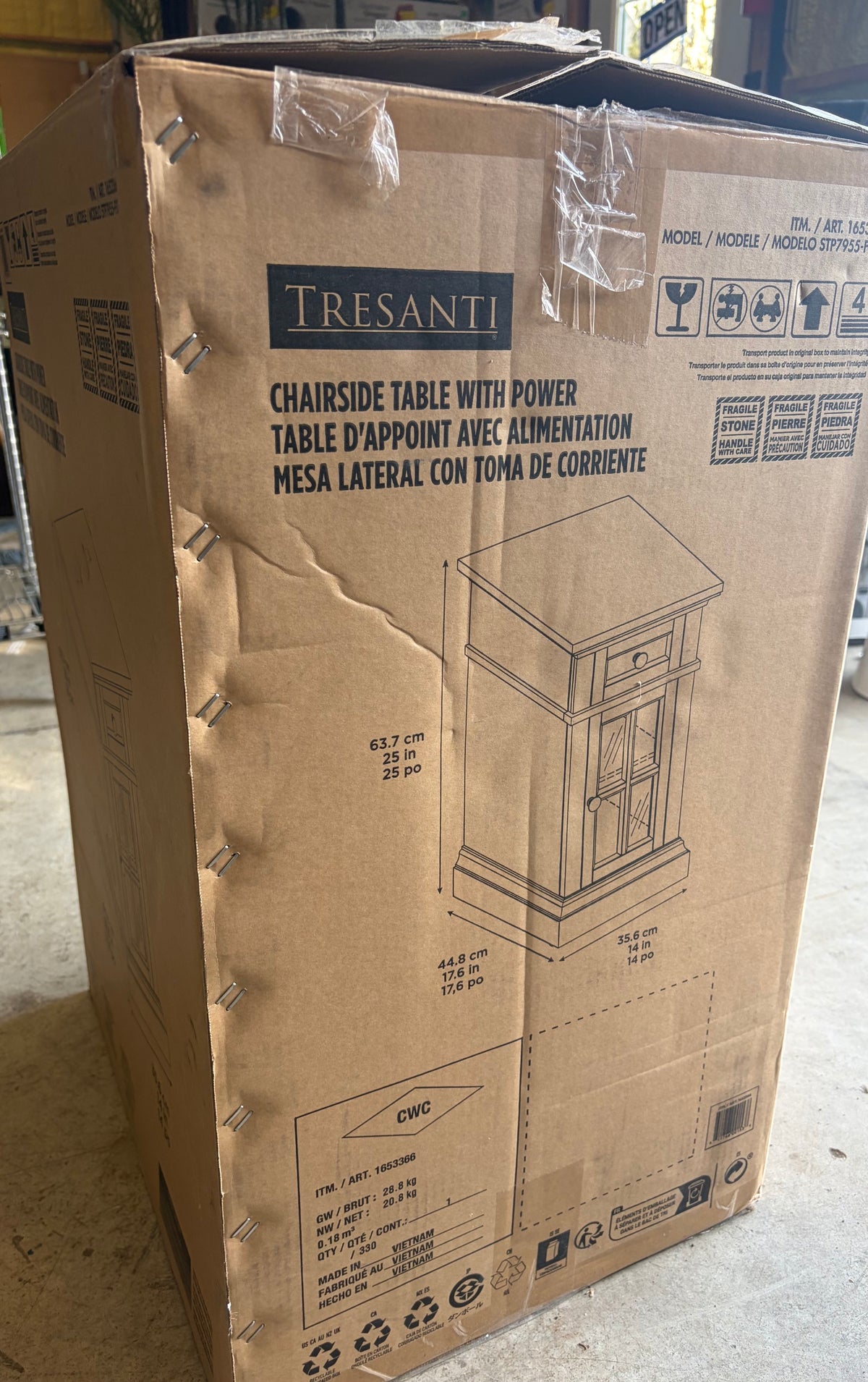 Tresanti Kerrigan Chairside Table with Power