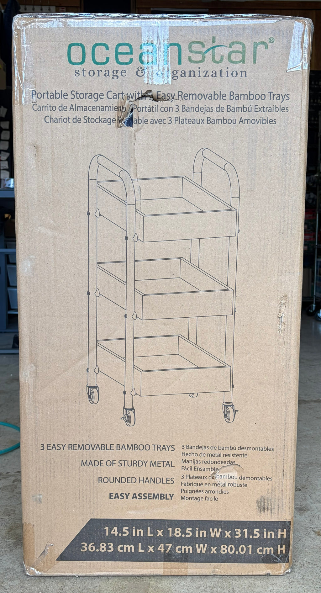 Oceanstar 3-Tier Storage Cart