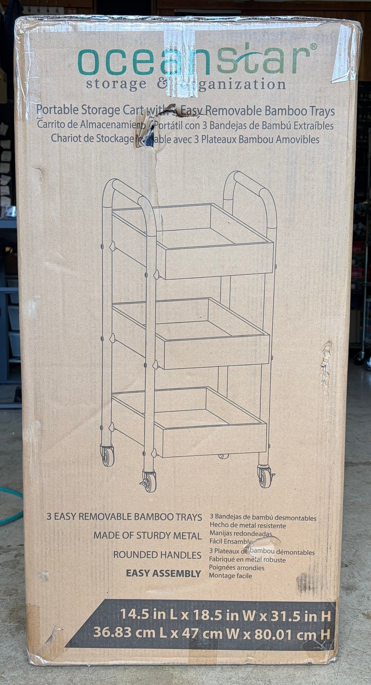 Oceanstar 3-Tier Storage Cart