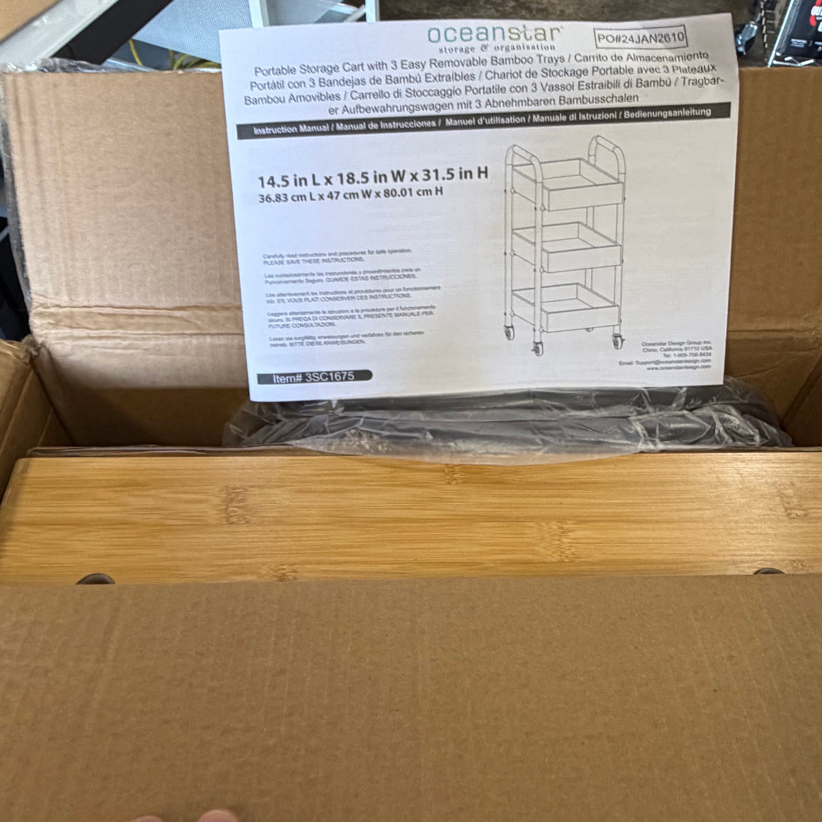 Oceanstar 3-Tier Storage Cart