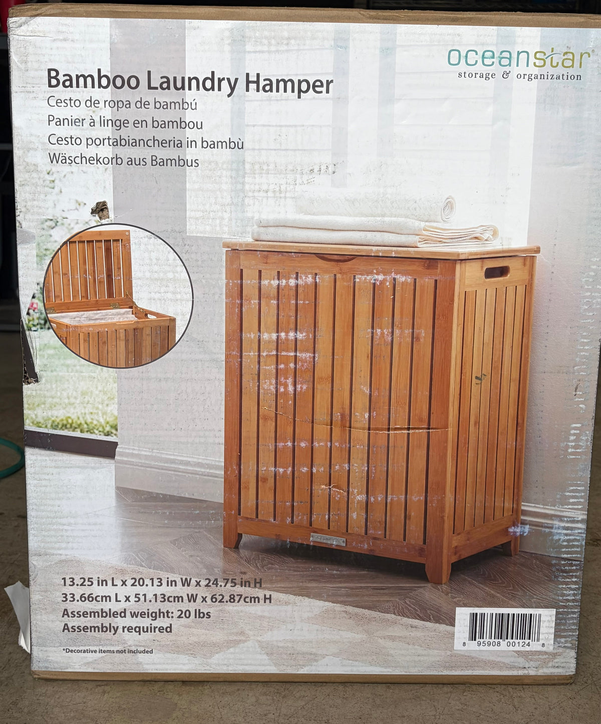 Oceanstar Bamboo Laundry Hamper