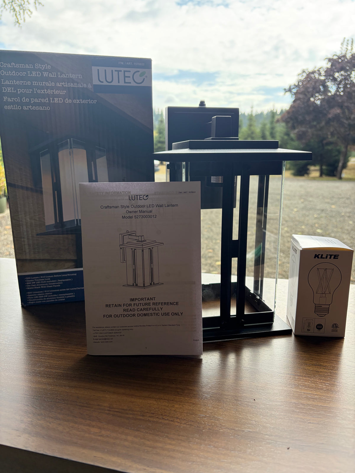 LUTEC Craftsman-Style Outdoor LED Wall Lantern