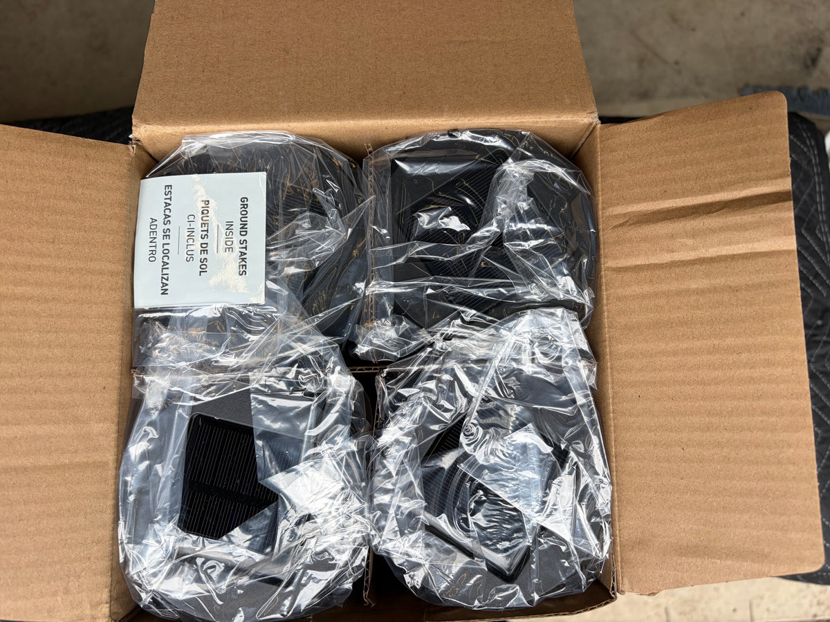 Test Rite Rotating Solar Bollard Lights 4-Pack