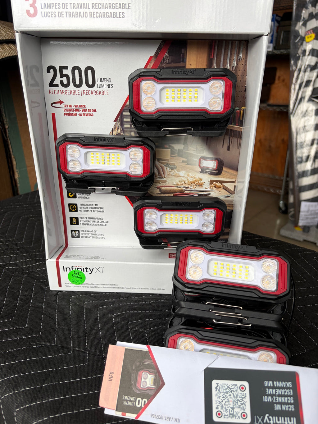 Infinity X1 2500 Lumen Rechargeable Worklight 3-Pack.