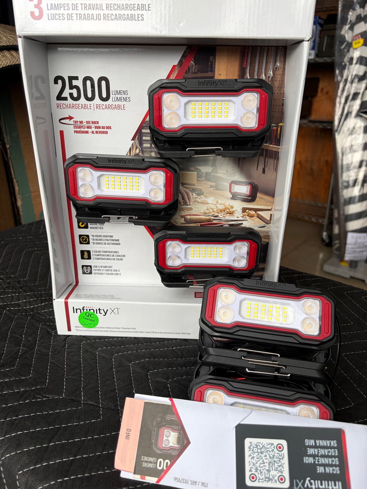 Infinity X1 2500 Lumen Rechargeable Worklight 3-Pack.