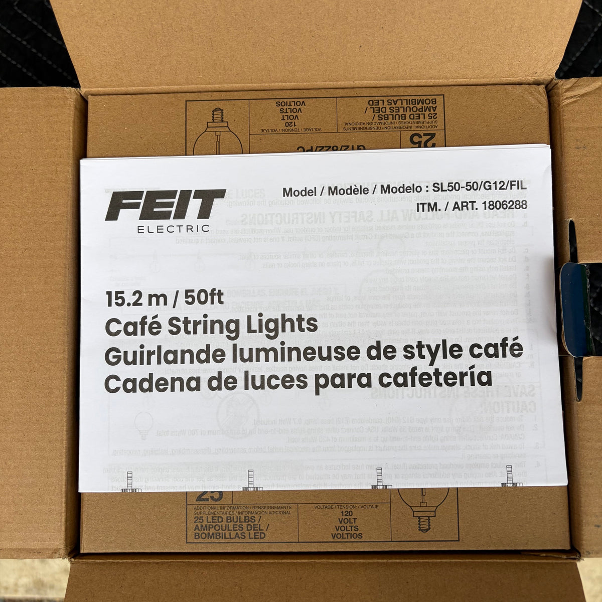 Feit Electric 50 ft. LED Bistro String Lights