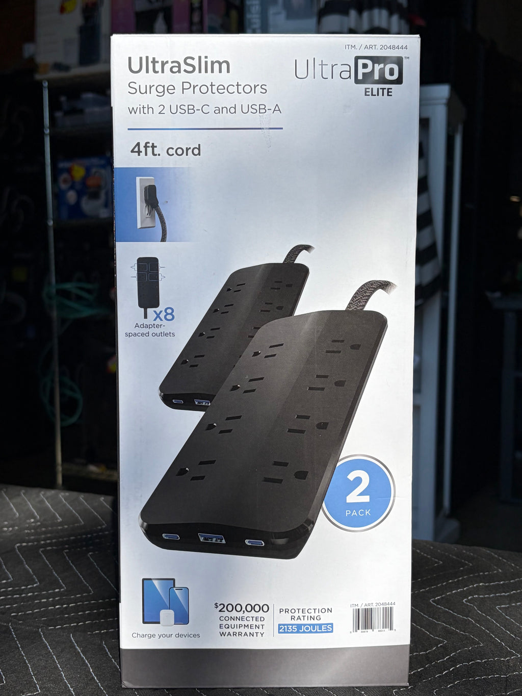 Jasco UltraPro Elite UltraSlim 8-Outlet Surge Protector 2-Pack