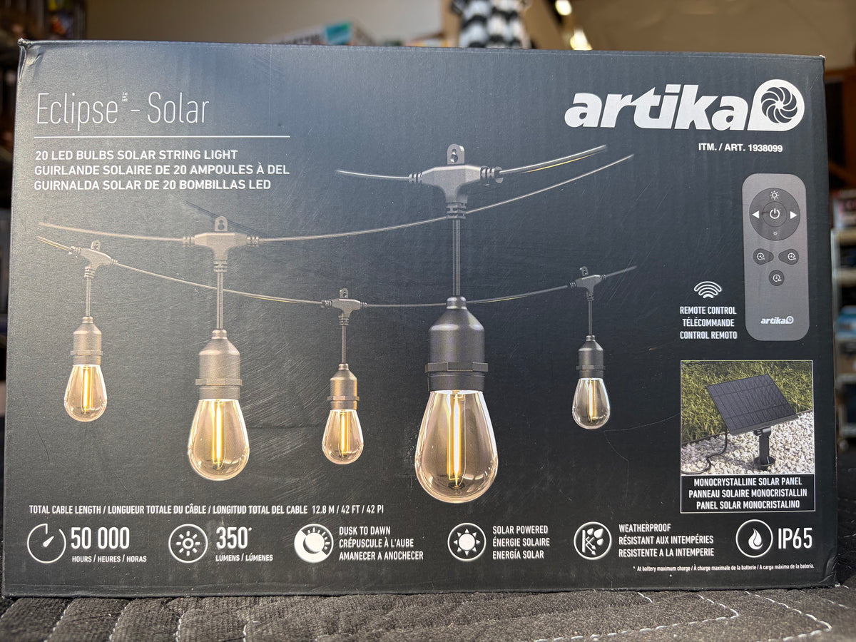 Artika Eclipse 42-Foot Solar String Light with Remote