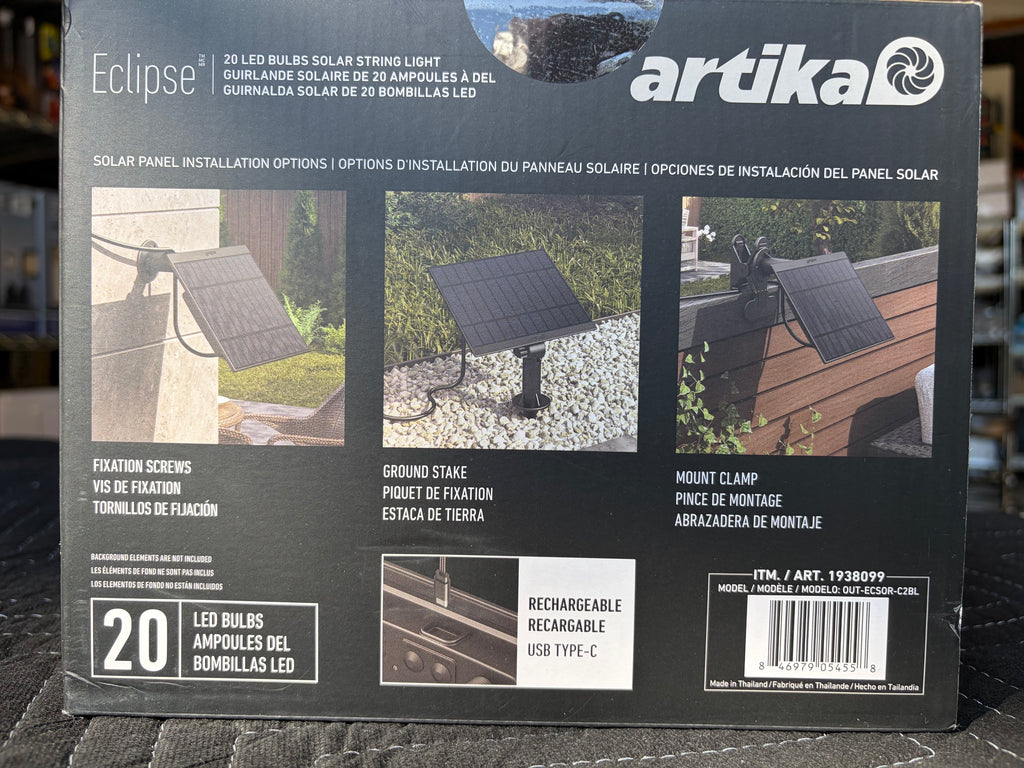 Artika Eclipse 42-Foot Solar String Light with Remote