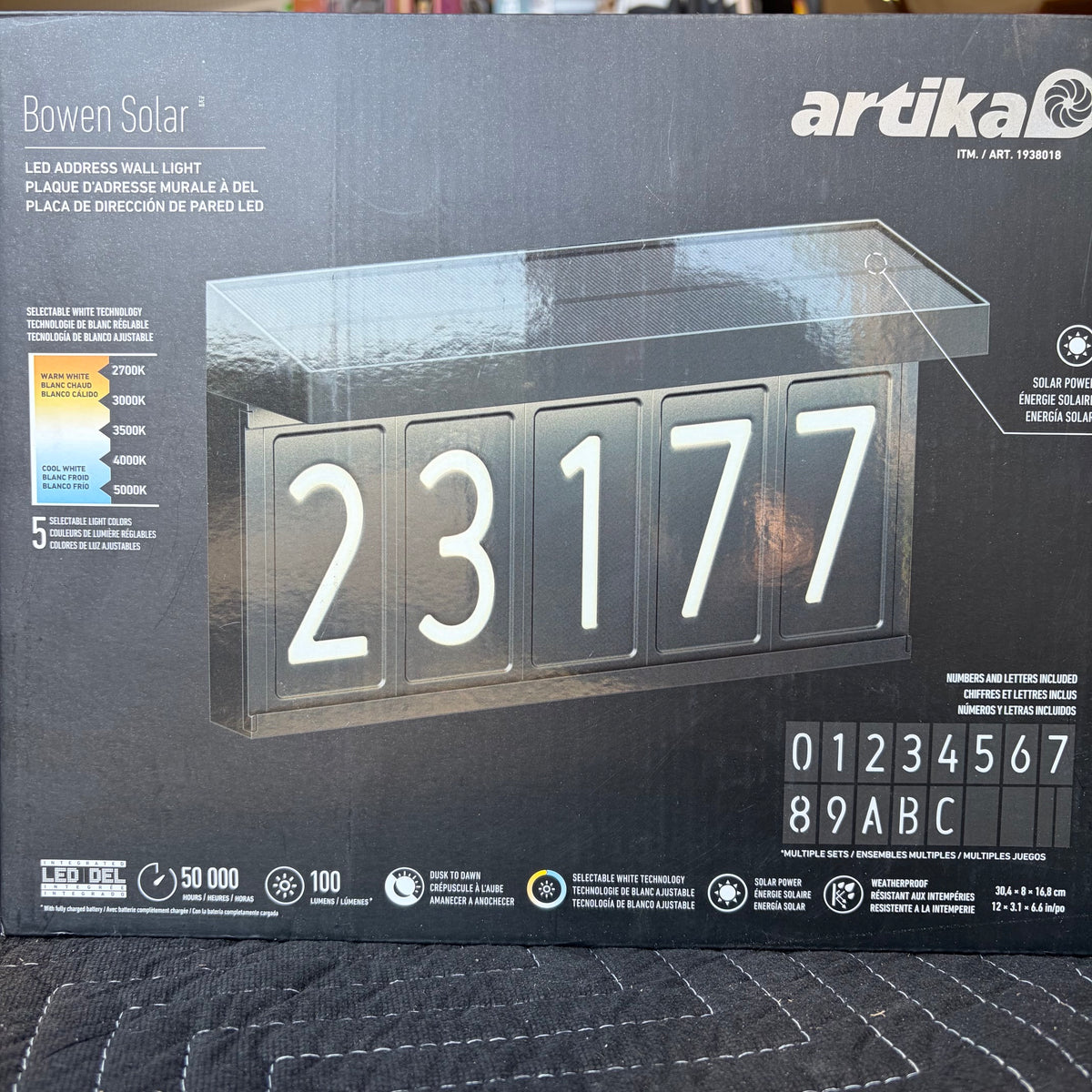 Artika Bowen Solar LED Address Wall Light
