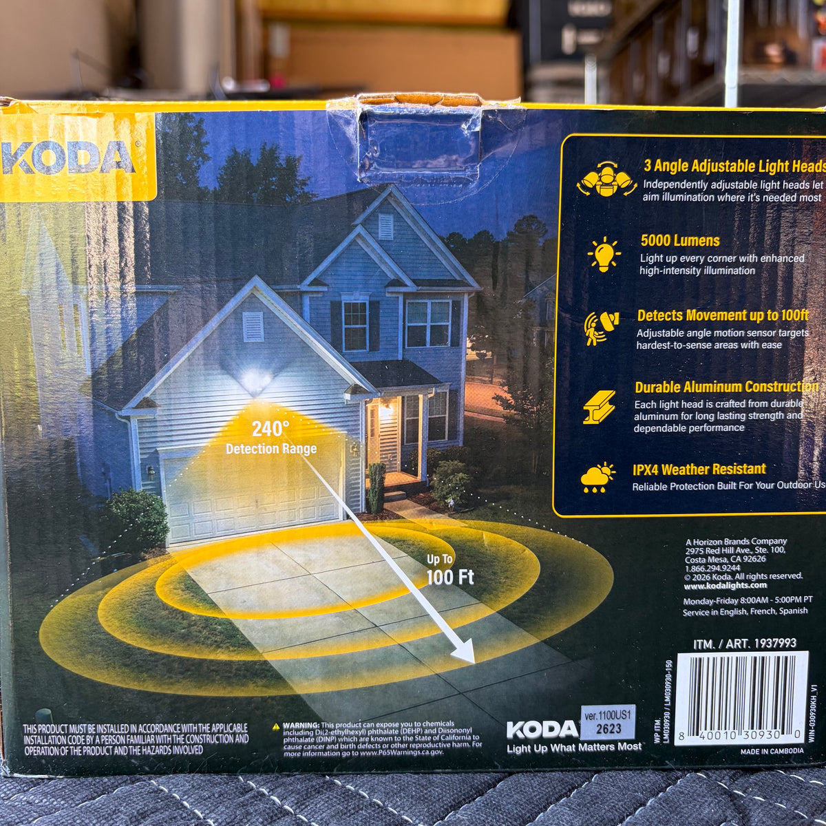 KODA 5,000-Lumen Motion-Activated LED Security Light