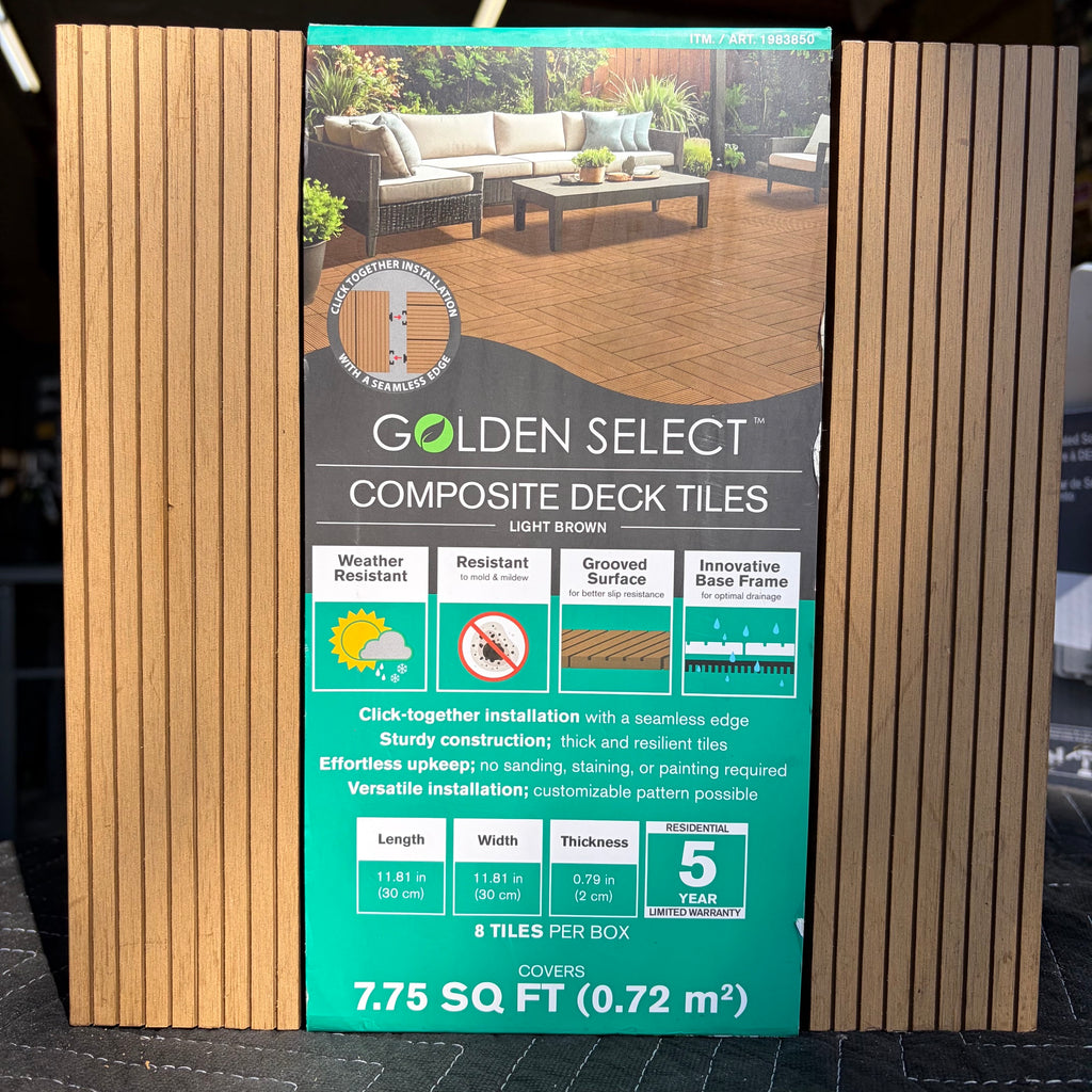 Golden Select 12 in. x 12 in. Composite Deck Tiles, 8-Pack