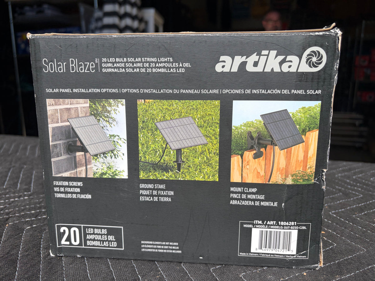Artika Blaze 42 ft. Solar LED String Lights, 20 Bulbs