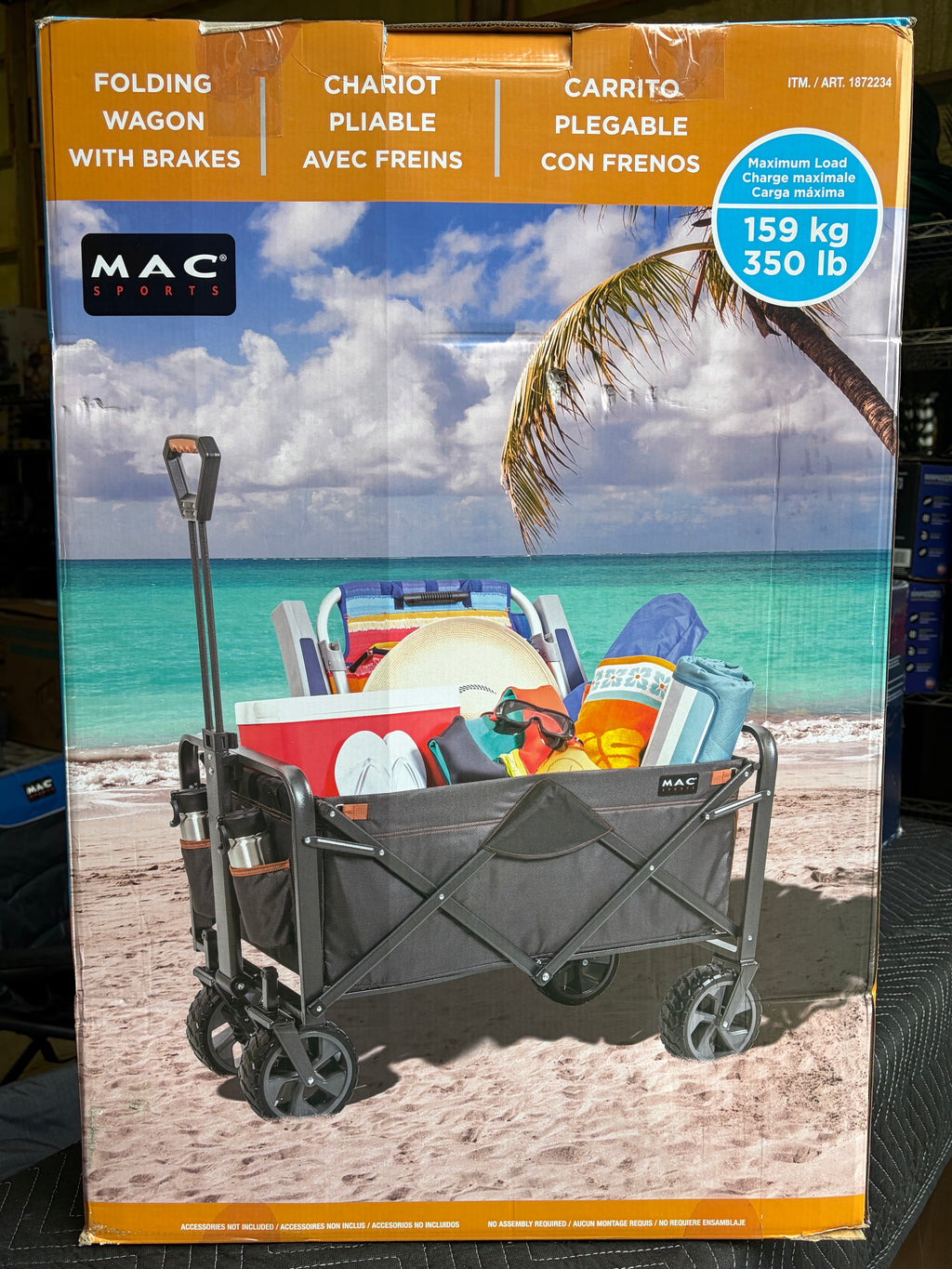 Mac Sports XL Folding Wagon with Brakes