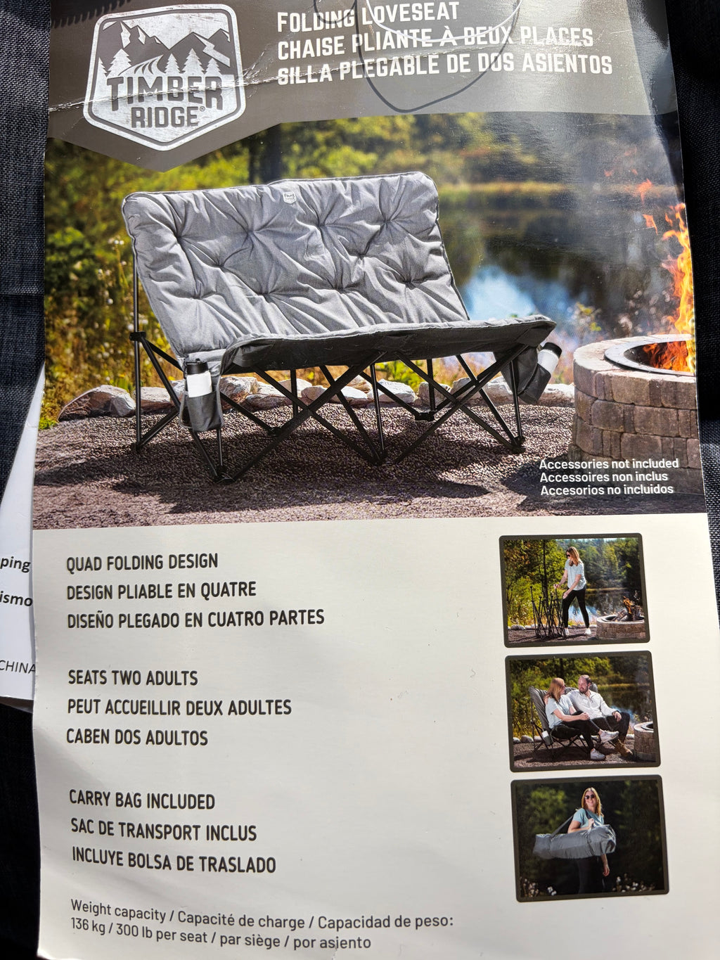 Timber Ridge Butterfly Loveseat Camp Chair