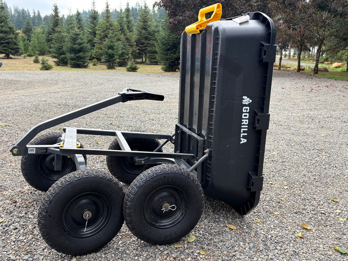 Gorilla 9 cu. ft. Heavy-Duty Poly Yard Dump Cart with Flat-Free Tires