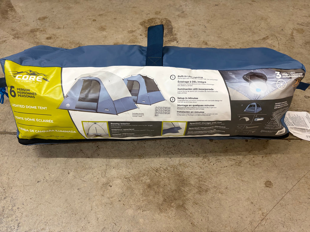 CORE 6-Person Lighted Dome Tent with Built-In LED Lighting