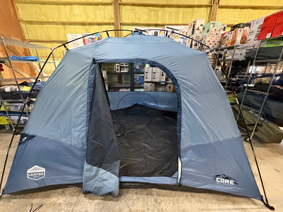 CORE 6-Person Lighted Dome Tent with Built-In LED Lighting