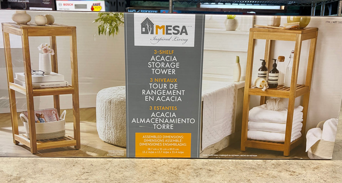 Mesa 3-Tier Acacia Wood Storage Shelf
