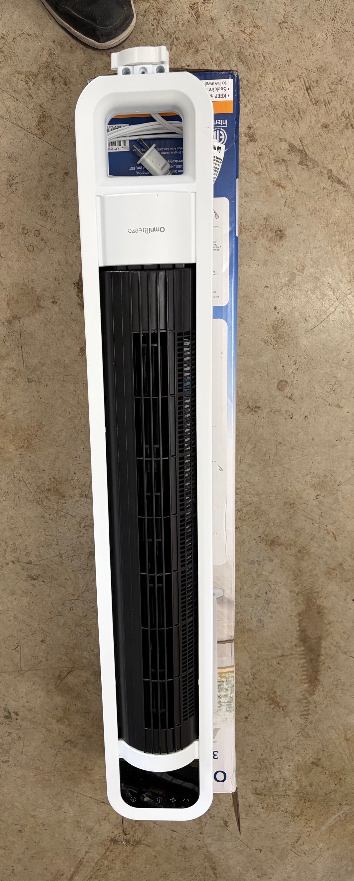 OmniBreeze 38 in. Tower Fan with Internal Oscillation and Wi-Fi