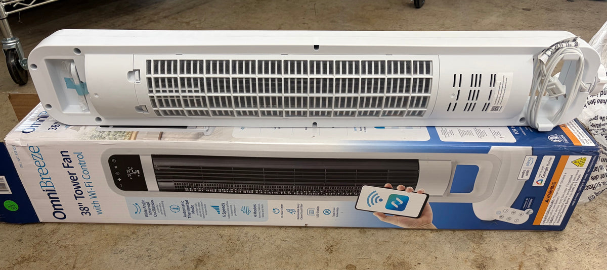 OmniBreeze 38 in. Tower Fan with Internal Oscillation and Wi-Fi