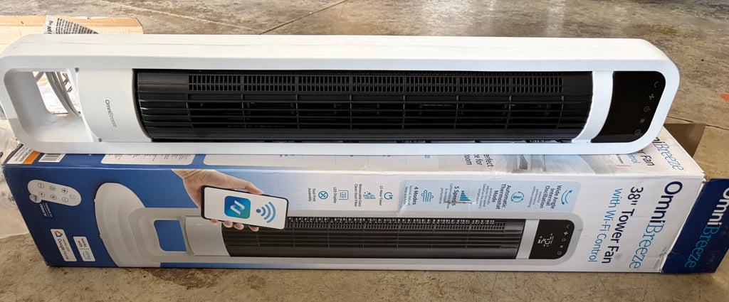 OmniBreeze 38 in. Tower Fan with Internal Oscillation and Wi-Fi