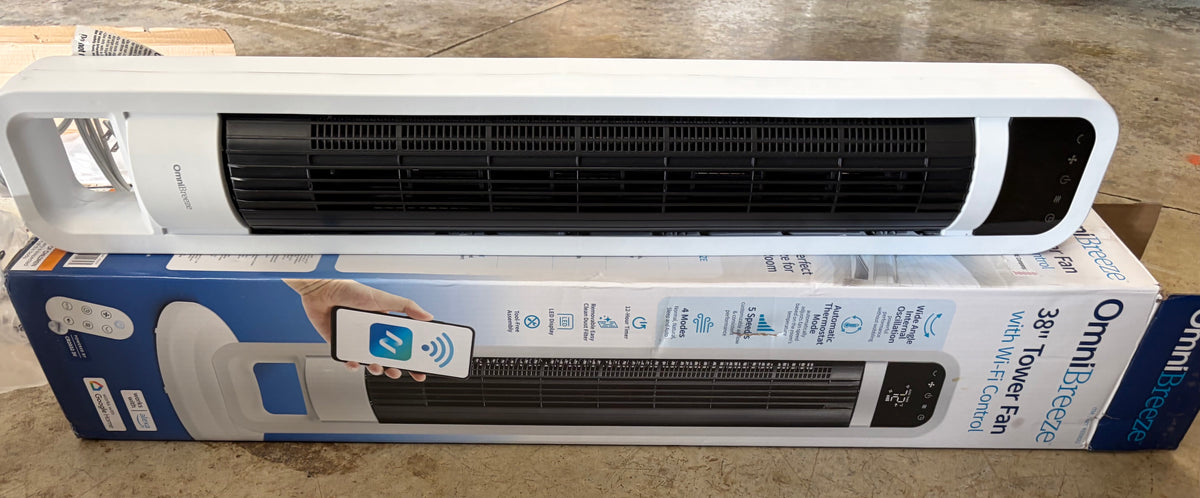 OmniBreeze 38 in. Tower Fan with Internal Oscillation and Wi-Fi