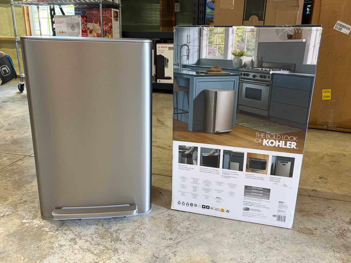 Kohler 47 L Stainless Steel Step Trash Can