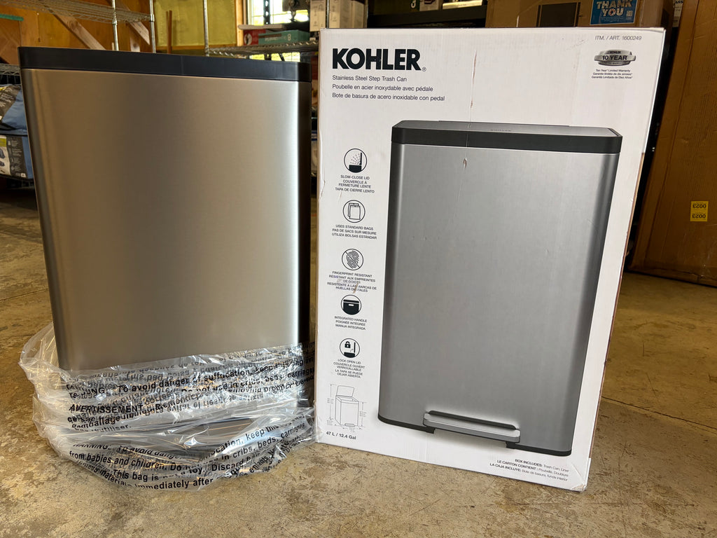KOHLER 47 L Stainless Steel Step Trash Can
