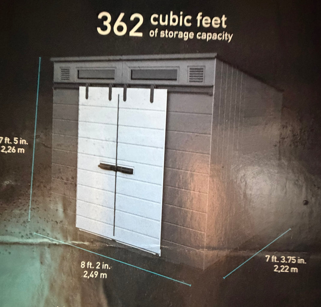 Suncast Modernist 8 ft. × 7 ft. Dual Barn Door Storage Shed