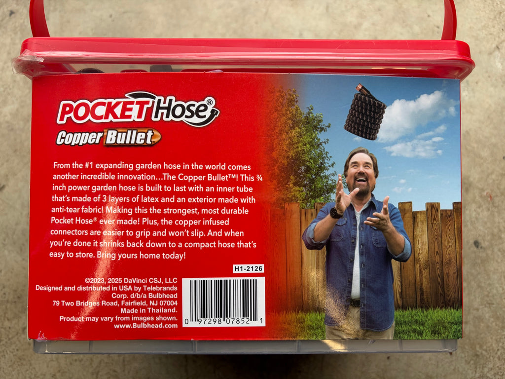 Pocket Hose Copper Bullet Expandable Garden Hose - 50 ft. with Thumb Spray Nozzle
