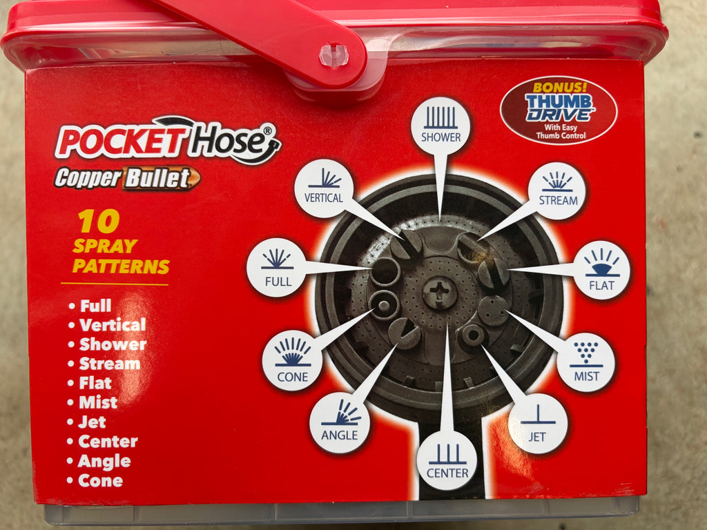 Pocket Hose Copper Bullet Expandable Garden Hose - 50 ft. with Thumb Spray Nozzle