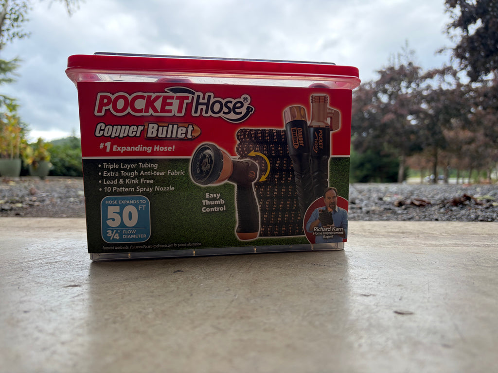 Pocket Hose Copper Bullet Expandable Garden Hose - 50 ft. with Thumb Spray Nozzle