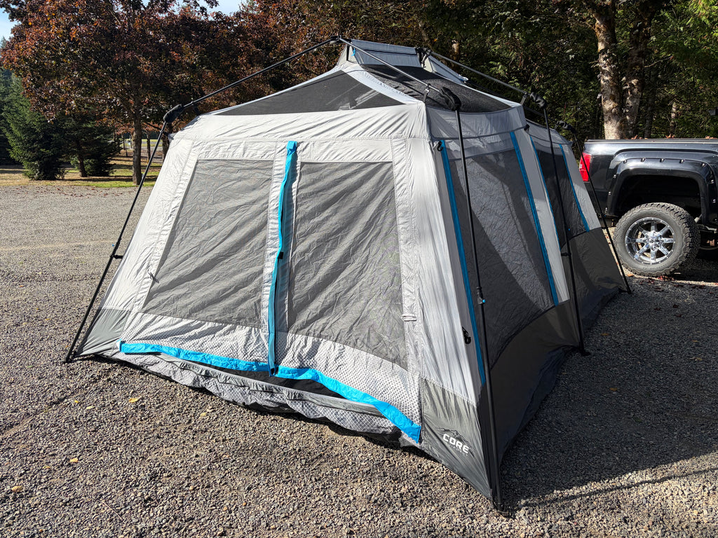 CORE 10-Person Lighted Instant Cabin Tent - Gray