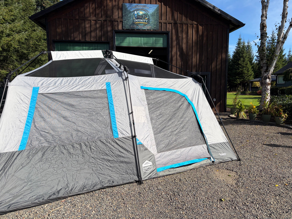 CORE 10-Person Lighted Instant Cabin Tent - Gray