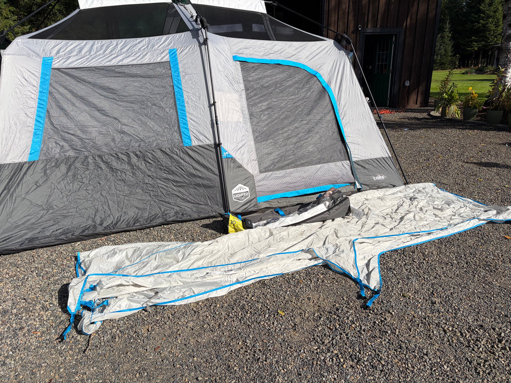 CORE 10-Person Lighted Instant Cabin Tent - Gray