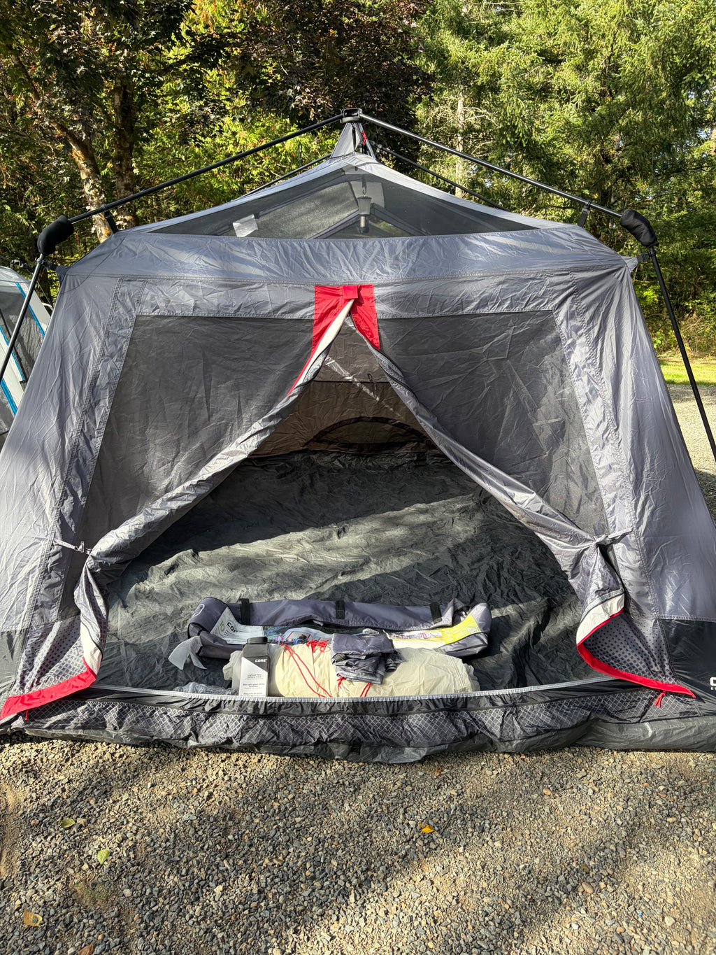 CORE 10-Person Lighted Instant Cabin Tent with Awning