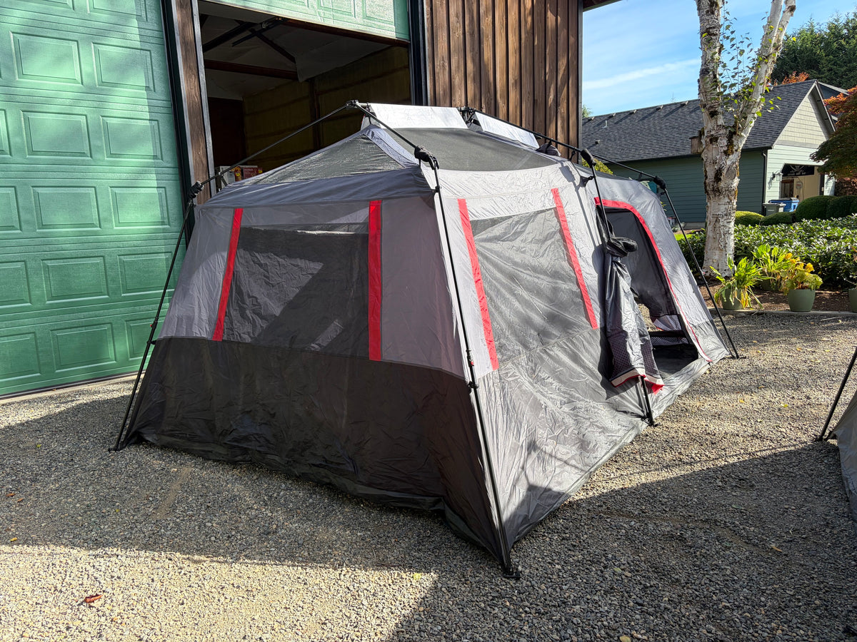 CORE 10-Person Lighted Instant Cabin Tent with Awning
