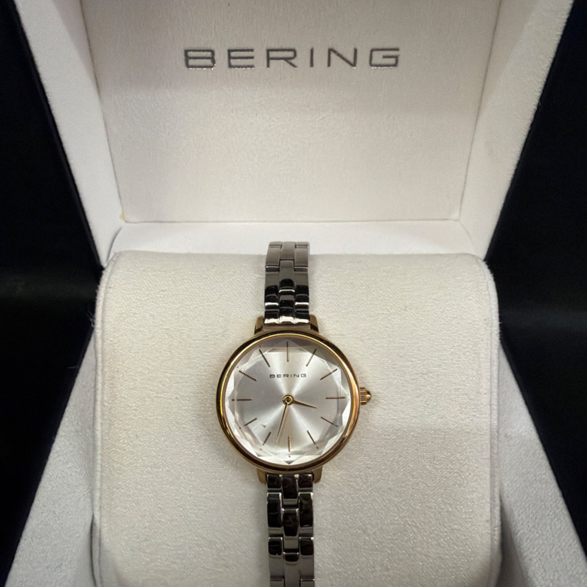 Bering Faceted Crystal Two Tone Stainless Steel