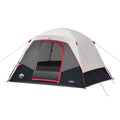 CORE 6-Person Lighted Dome Tent Model 40319 gray black and red stock photo