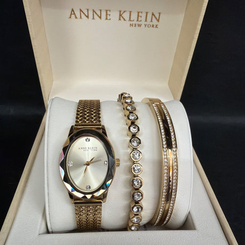 Anne Klein New York Women's Mesh Watch and Bracelet Set